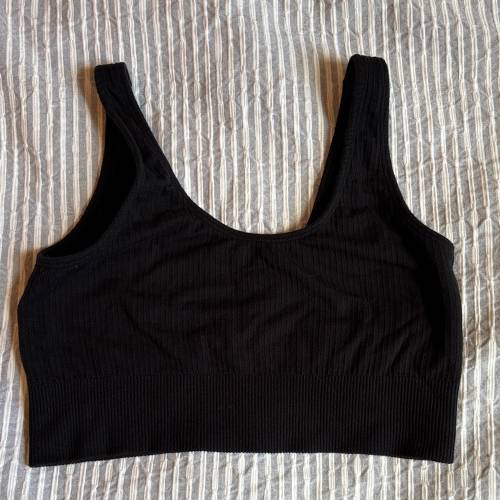 Boody Ribbed Seamless Bra, Medium, Black
